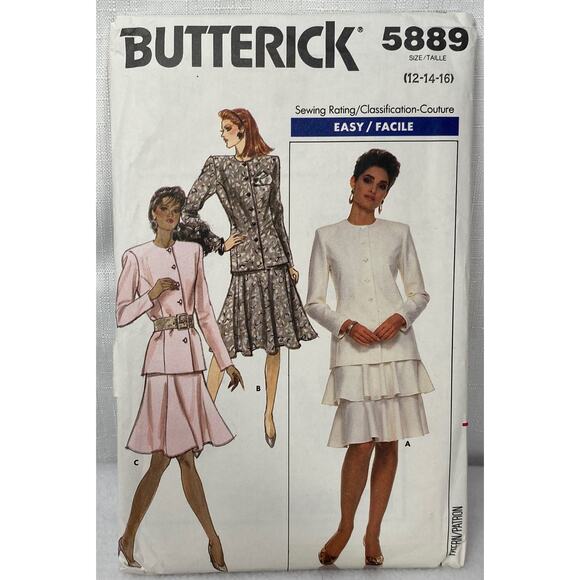 Vintage Lot of 5 Dress Butterick Sewing Patterns Woman Multi Sizes - Picture 2 of 5
